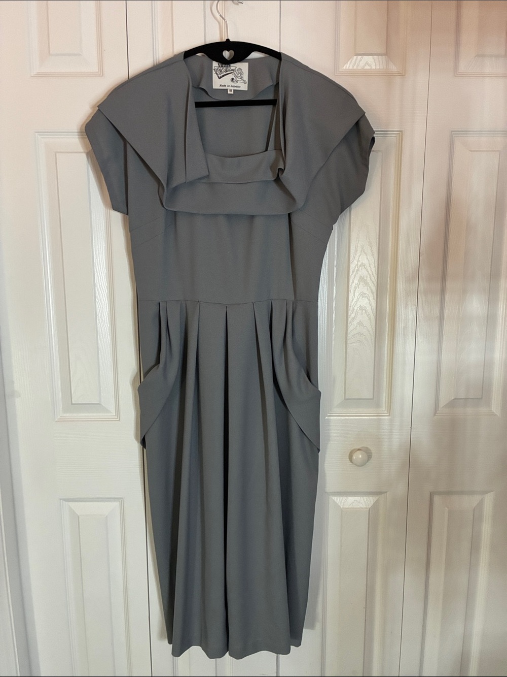 Sz 18 Vivien of Holloway Lana Gray Women's Pleated Midi Dress